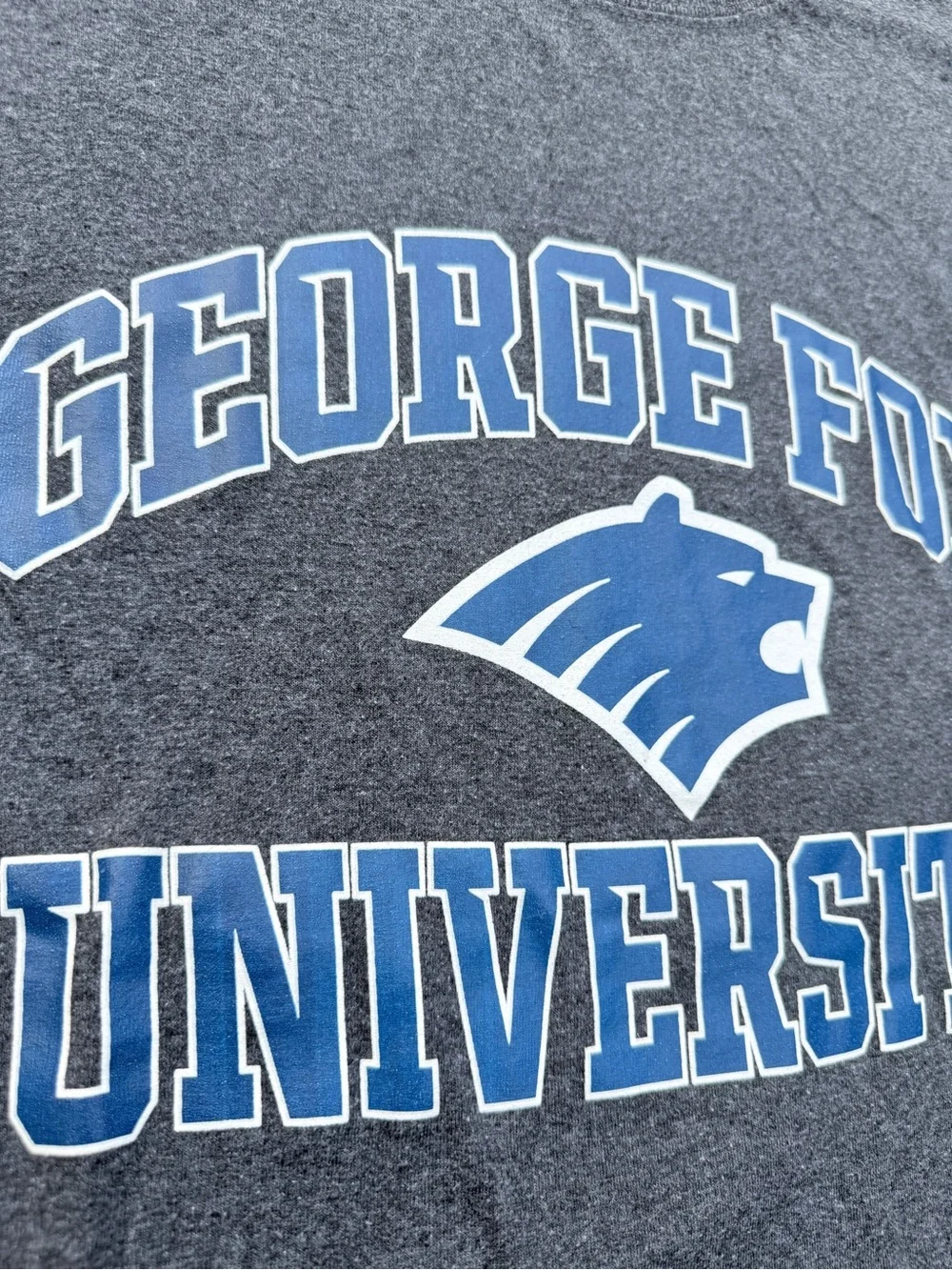 Champion George Fox University Short Sleeve Tee Shirt Grey Men’s XL - Picture 3 of 8